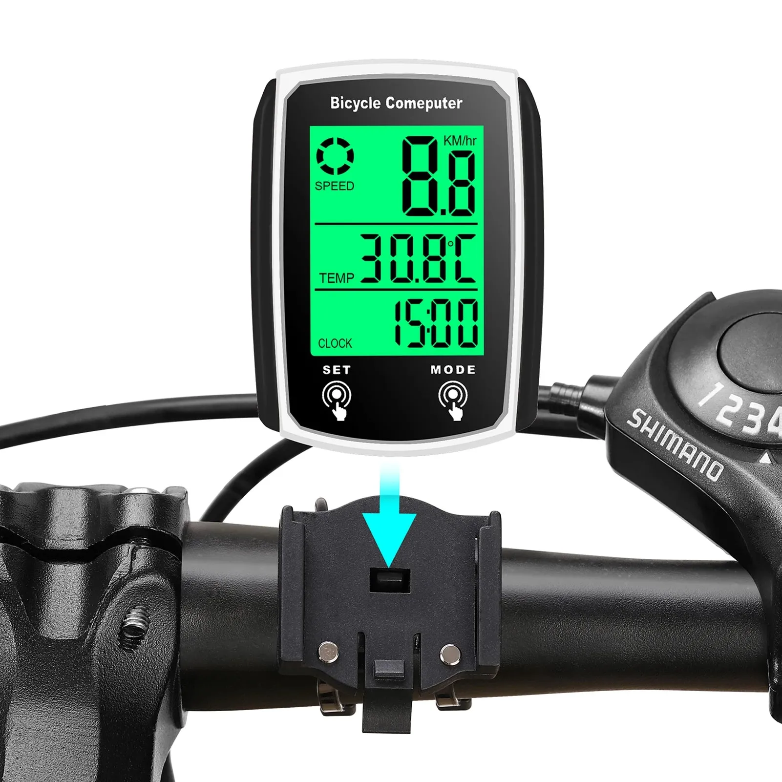 Wired Bike Computer 19 Functions Touch Bike Speedometer Odometer Waterproof Bicycle Computer with Backlight Cycling Accessory