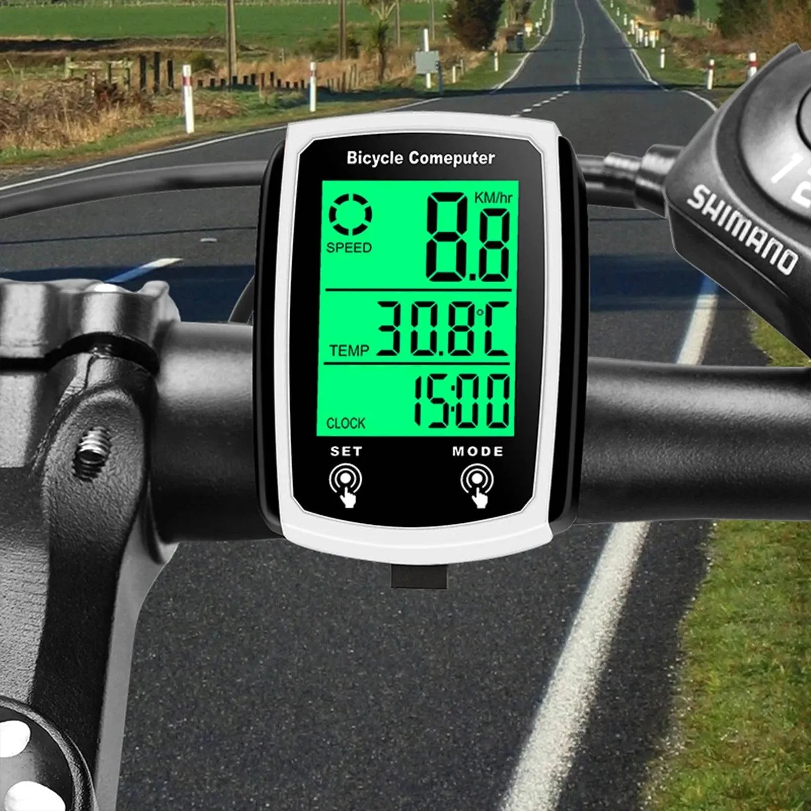 Wired Bike Computer 19 Functions Touch Bike Speedometer Odometer Waterproof Bicycle Computer with Backlight Cycling Accessory