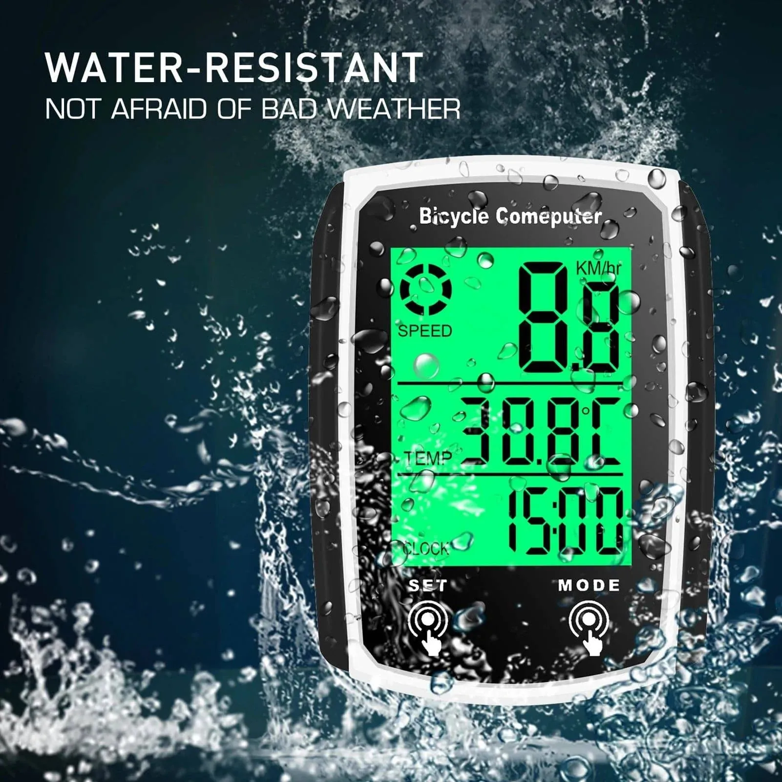 Wired Bike Computer 19 Functions Touch Bike Speedometer Odometer Waterproof Bicycle Computer with Backlight Cycling Accessory