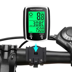 Wired Bike Computer 19 Functions Touch Bike Speedometer Odometer Waterproof Bicycle Computer with Backlight Cycling Accessory