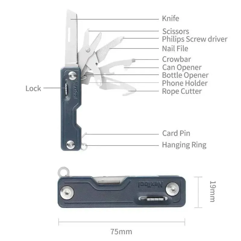 Xiaomi Nextool  EDC Multitools Multifunctional Unpack Knife Scissors Screwdriver Folding Fruit Camping Tool Outdoor Survive Clip