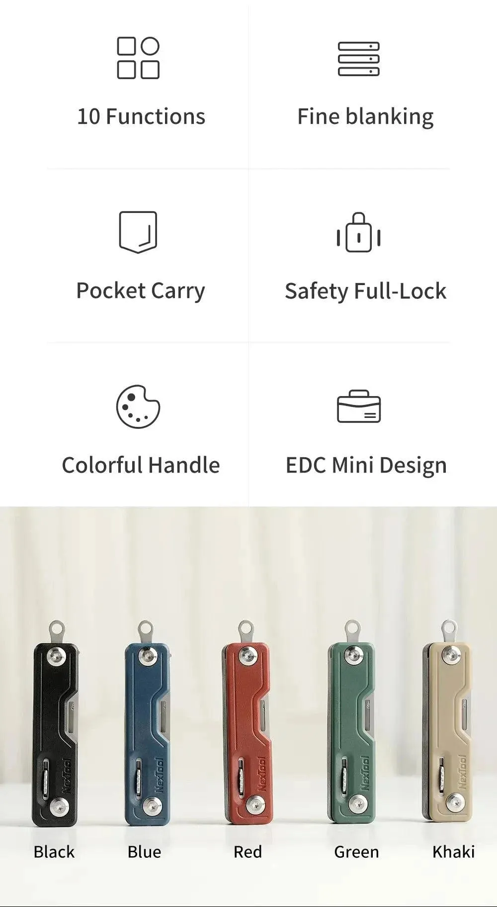 Xiaomi Nextool  EDC Multitools Multifunctional Unpack Knife Scissors Screwdriver Folding Fruit Camping Tool Outdoor Survive Clip