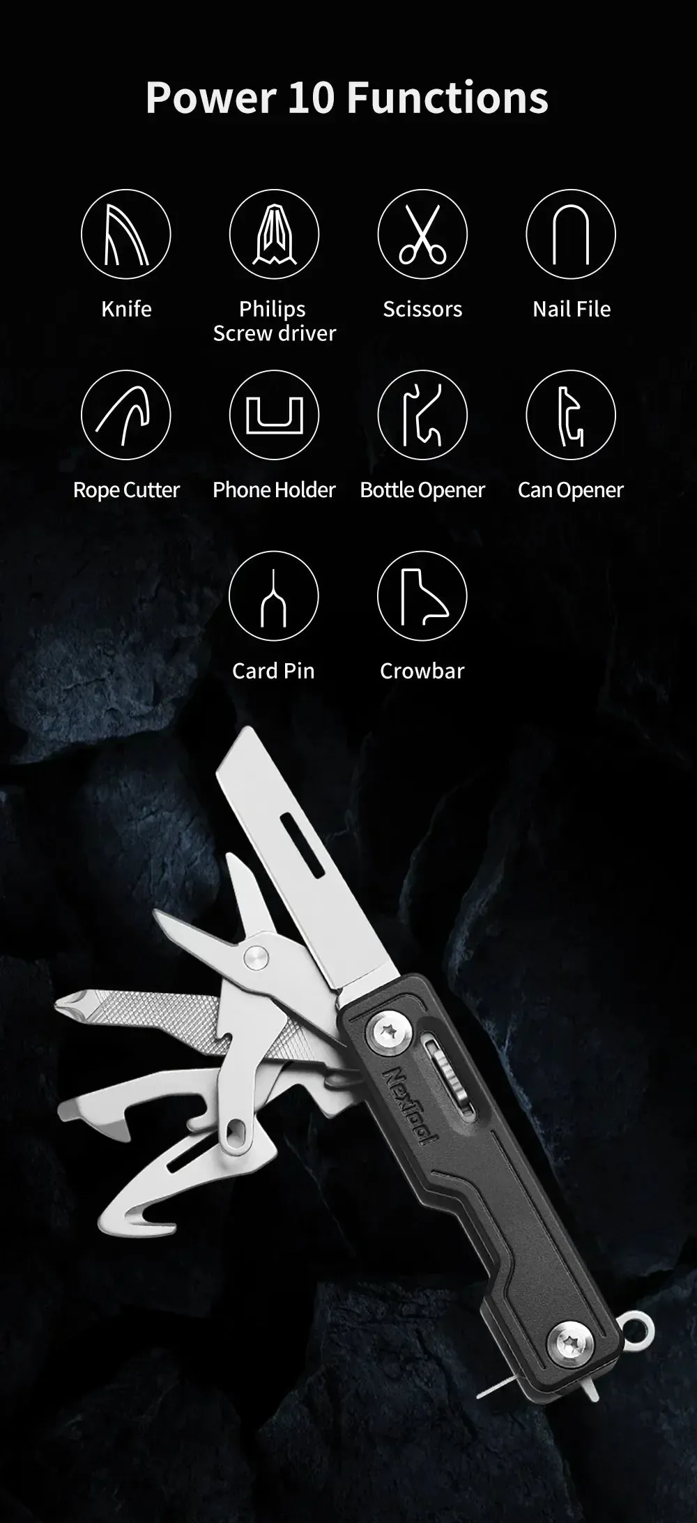 Xiaomi Nextool  EDC Multitools Multifunctional Unpack Knife Scissors Screwdriver Folding Fruit Camping Tool Outdoor Survive Clip