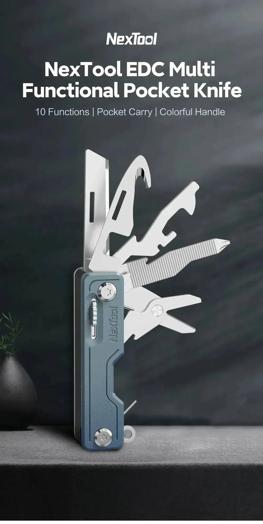Xiaomi Nextool  EDC Multitools Multifunctional Unpack Knife Scissors Screwdriver Folding Fruit Camping Tool Outdoor Survive Clip