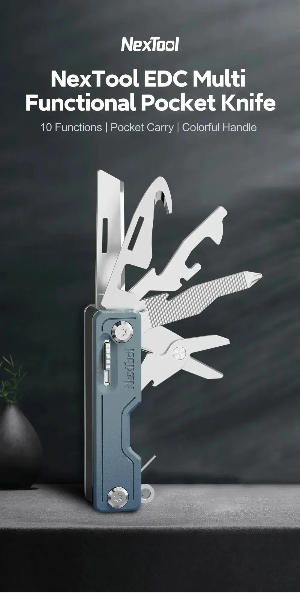Xiaomi Nextool  EDC Multitools Multifunctional Unpack Knife Scissors Screwdriver Folding Fruit Camping Tool Outdoor Survive Clip