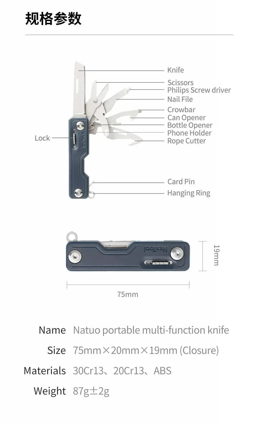 Xiaomi Nextool  EDC Multitools Multifunctional Unpack Knife Scissors Screwdriver Folding Fruit Camping Tool Outdoor Survive Clip