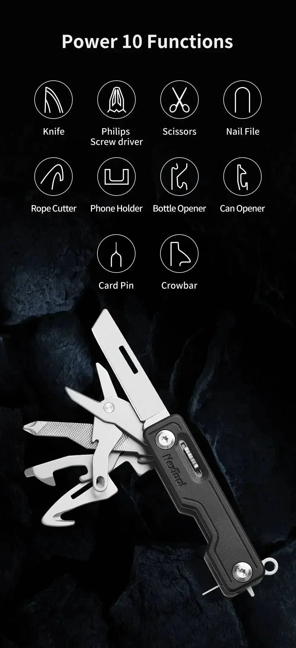 Xiaomi Nextool  EDC Multitools Multifunctional Unpack Knife Scissors Screwdriver Folding Fruit Camping Tool Outdoor Survive Clip