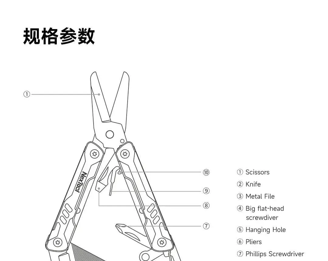 Xiaomi NexTool Mini Sailor Scissors Version  EDC Multitools Hand Pliers Tools Mini Pocket Folding Knife Scissors Screwdriver